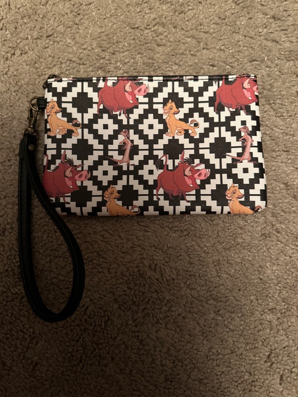 Wristlet Pouch with Lion King Timon & Pumbaa Print